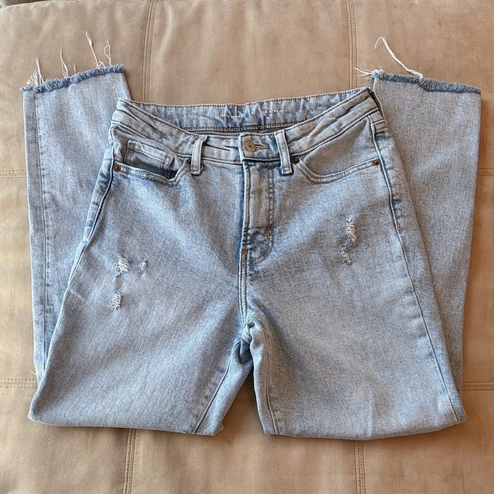 Old Navy O.G. Straight Leg Mom Jeans Distressed Women Size 2